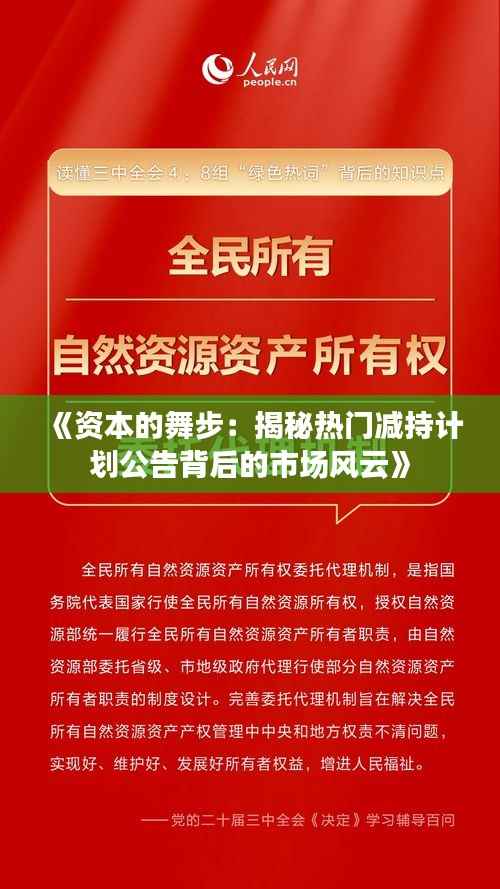 《资本的舞步：揭秘热门减持计划公告背后的市场风云》