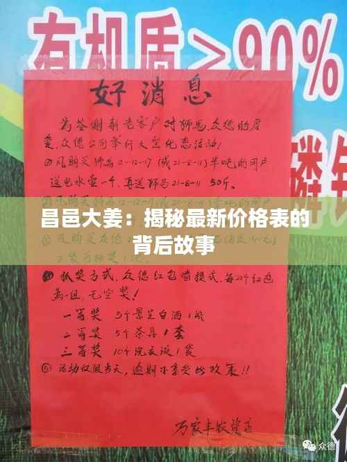 昌邑大姜：揭秘最新价格表的背后故事
