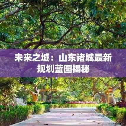 未来之城：山东诸城最新规划蓝图揭秘