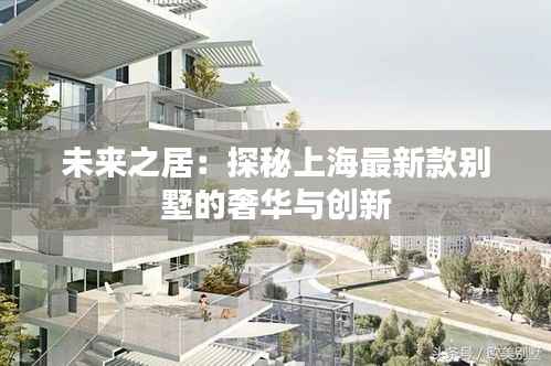 未来之居：探秘上海最新款别墅的奢华与创新