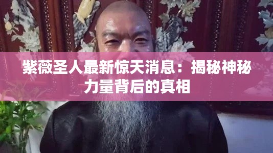 紫薇圣人最新惊天消息：揭秘神秘力量背后的真相
