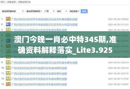澳门今晚一肖必中特345期,准确资料解释落实_Lite3.925