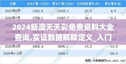 2024新澳天天彩免费资料大全查询,实证数据解释定义_入门版1.929