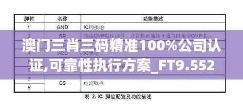 澳门三肖三码精准100%公司认证,可靠性执行方案_FT9.552