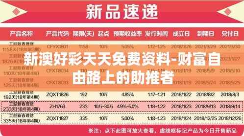 新澳好彩天天免费资料-财富自由路上的助推者