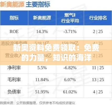新奥资料免费领取：免费的力量，知识的海洋