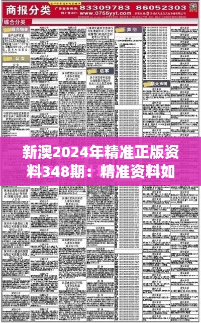 新澳2024年精准正版资料348期：精准资料如何助力企业把握澳中市场动态