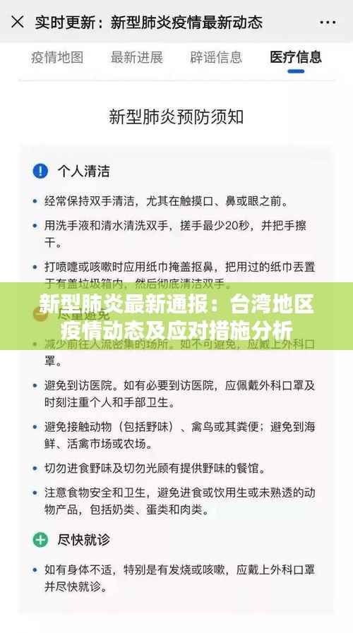 新型肺炎最新通报：台湾地区疫情动态及应对措施分析
