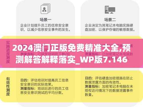 2024澳门正版免费精准大全,预测解答解释落实_WP版7.146