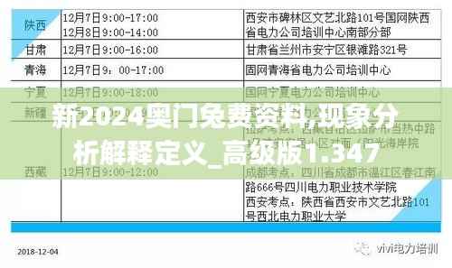 新2024奥门兔费资料,现象分析解释定义_高级版1.347