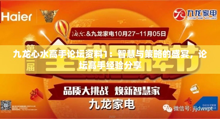 九龙心水高手论坛资料1：智慧与策略的盛宴，论坛高手经验分享