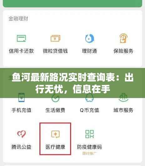 鱼河最新路况实时查询表：出行无忧，信息在手