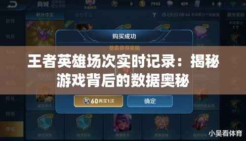 王者英雄场次实时记录：揭秘游戏背后的数据奥秘