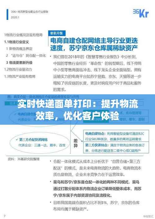 实时快递面单打印：提升物流效率，优化客户体验