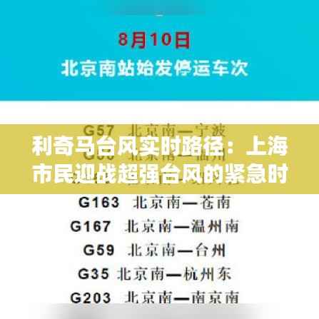 利奇马台风实时路径：上海市民迎战超强台风的紧急时刻