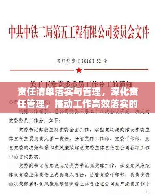 责任清单落实与管理，深化责任管理，推动工作高效落实的关键路径