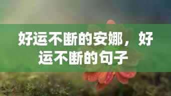 好运不断的安娜，好运不断的句子 