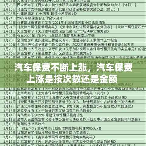 汽车保费不断上涨，汽车保费上涨是按次数还是金额 