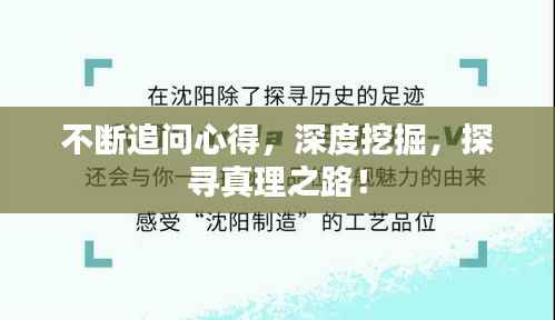 不断追问心得，深度挖掘，探寻真理之路！