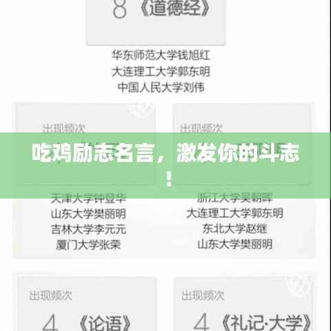 吃鸡励志名言，激发你的斗志！