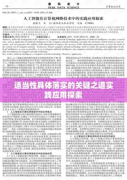 适当性具体落实的关键之道实践应用探索