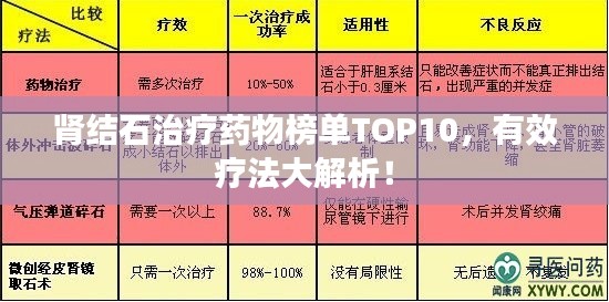肾结石治疗药物榜单TOP10，有效疗法大解析！