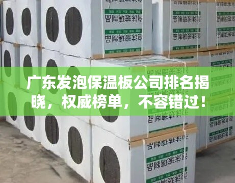 广东发泡保温板公司排名揭晓，权威榜单，不容错过！