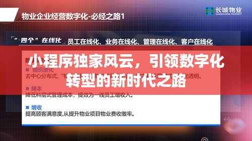 小程序独家风云，引领数字化转型的新时代之路