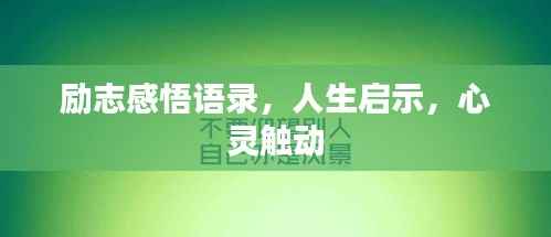 励志感悟语录，人生启示，心灵触动