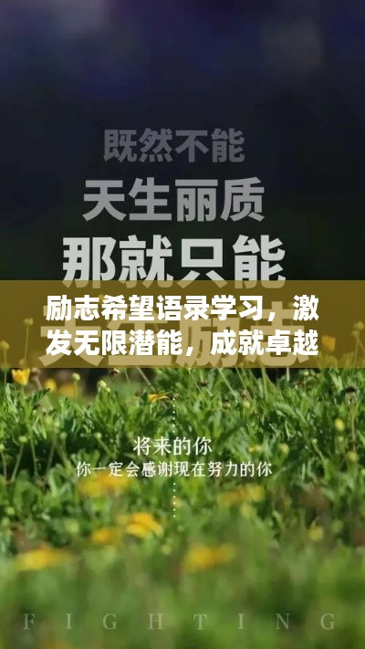 励志希望语录学习，激发无限潜能，成就卓越人生！