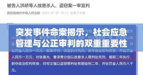 突发事件命案揭示，社会应急管理与公正审判的双重重要性
