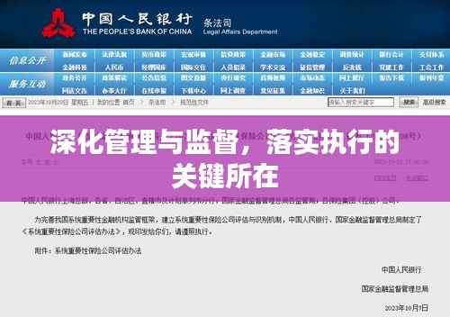 深化管理与监督，落实执行的关键所在