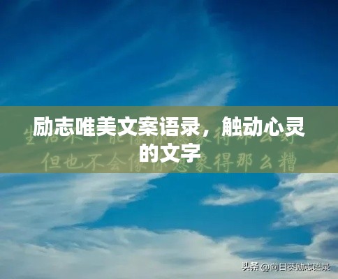 励志唯美文案语录，触动心灵的文字