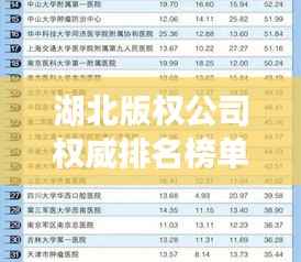 湖北版权公司权威排名榜单揭晓！