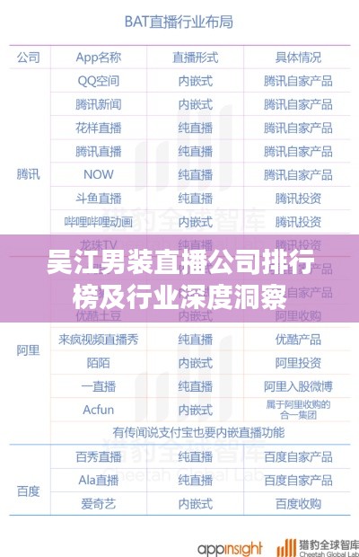 吴江男装直播公司排行榜及行业深度洞察