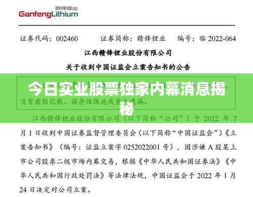 今日实业股票独家内幕消息揭秘